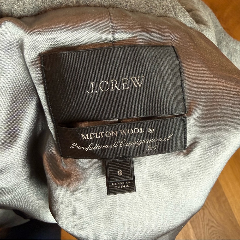 NWOT J. Crew Italian Melton Wool Duffle Coat Sz 8 - Picture 7 of 9